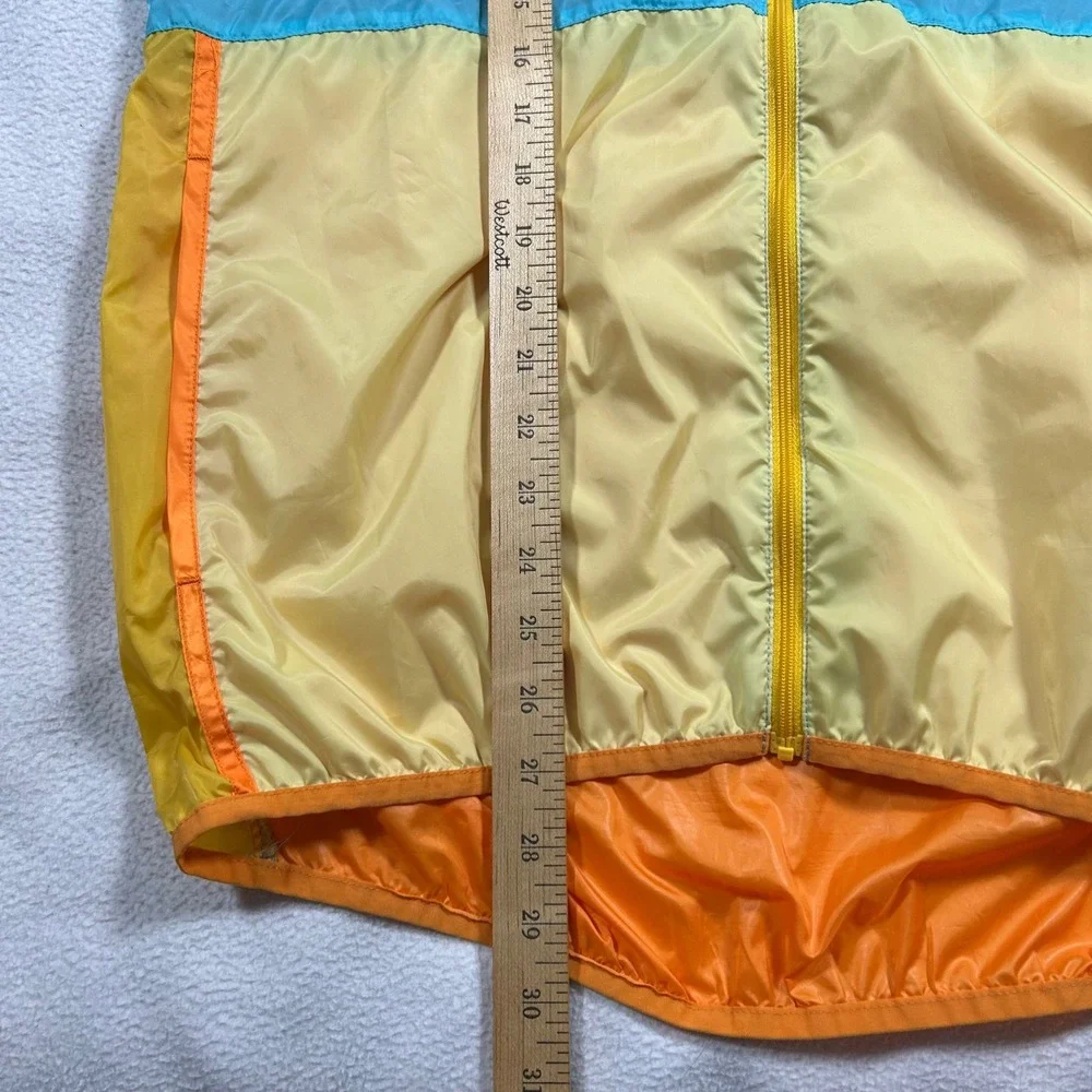 Cotopaxi Teca Windbreaker Women Large Blue Yellow Orange Colorblock Technical